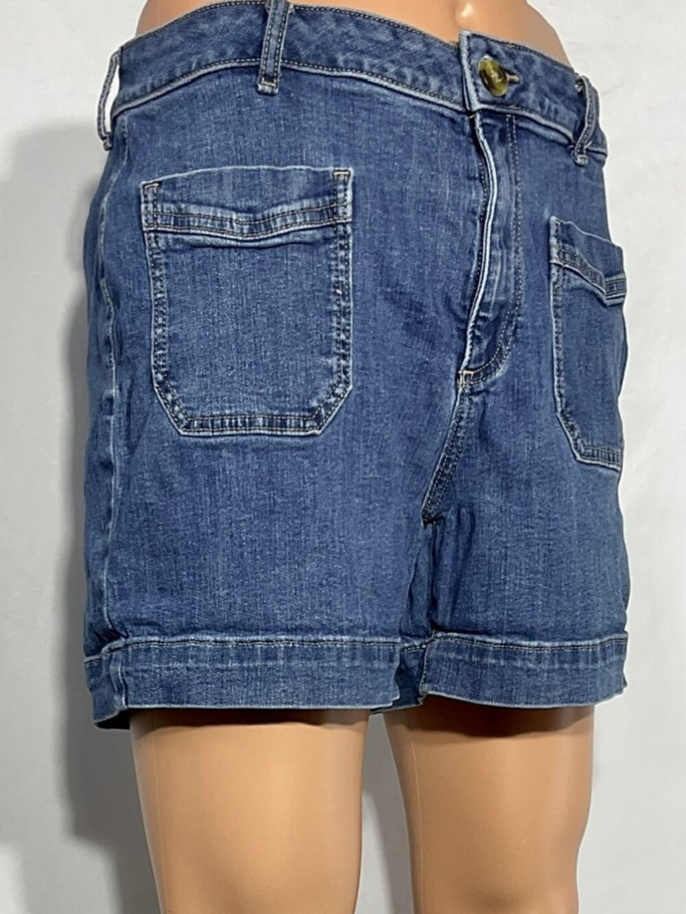 Simply Vera Sz 14 Patch Pocket Jean Shorts Womens Denim Vera Wang